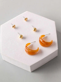 FASHION ASSORTED COLORS 3PCS EARRINGS