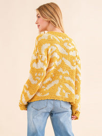 WOMEN'S LONG SLEEVE COLORBLOCK PULLOVER SWEATER