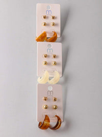 FASHION ASSORTED COLORS 3PCS EARRINGS