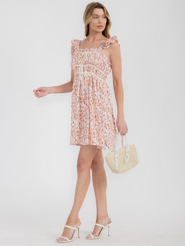 WOMEN'S SLEEVELESS ELASTIC WAIST TIERED TUNIC MINI DRESS