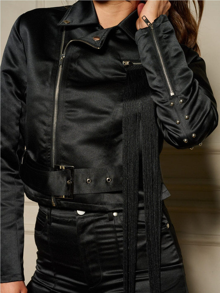 WOMEN'S LONG SLEEVE FRINGE JACKET & BUTTON CLOSURE PANTS 2PC. SET