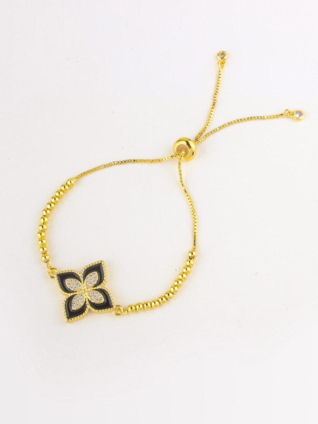 FASHION GOLD BLACK FLOWER BRACELET