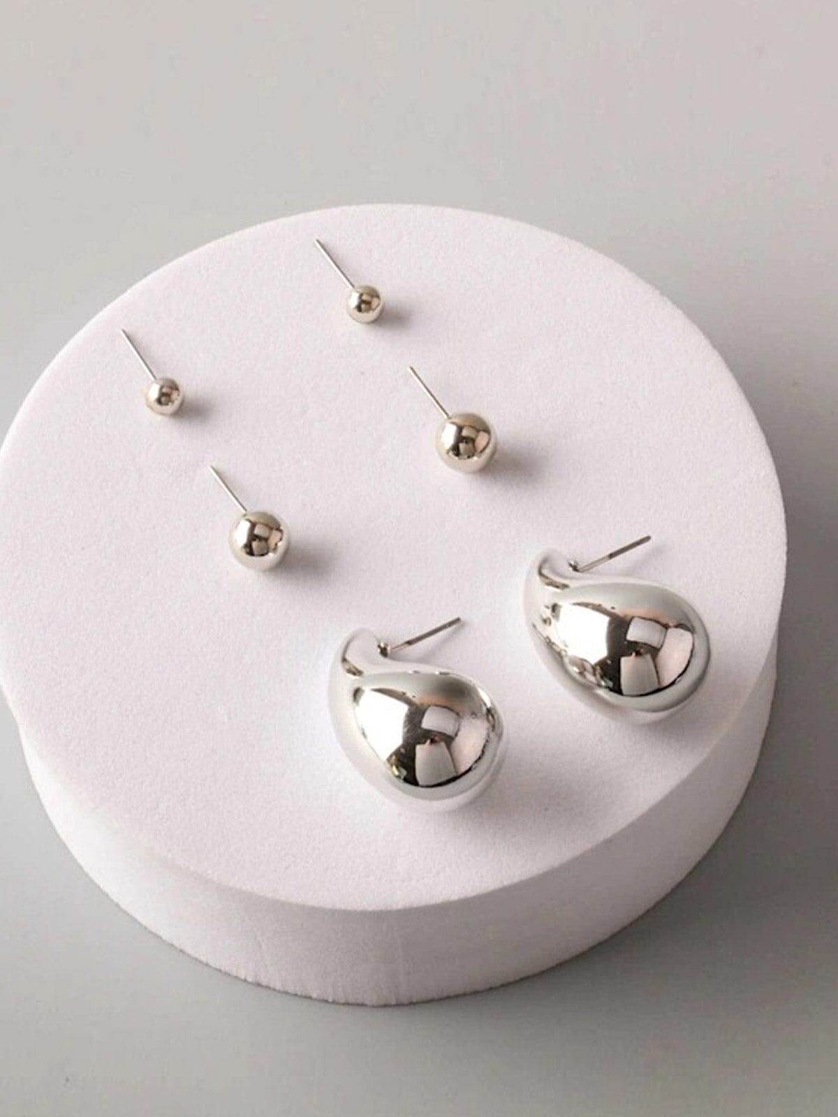 FASHION GOLD & SILVER 3PCS EARRINGS