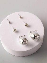 FASHION GOLD & SILVER 3PCS EARRINGS