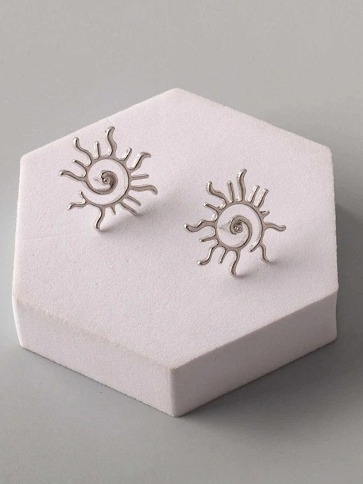 FASHION GOLD & SILVER SUN EARRINGS