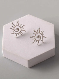 FASHION GOLD & SILVER SUN EARRINGS