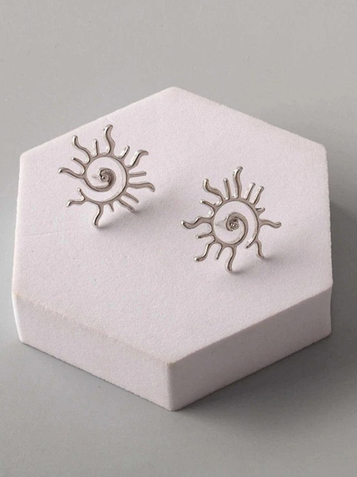FASHION GOLD & SILVER SUN EARRINGS