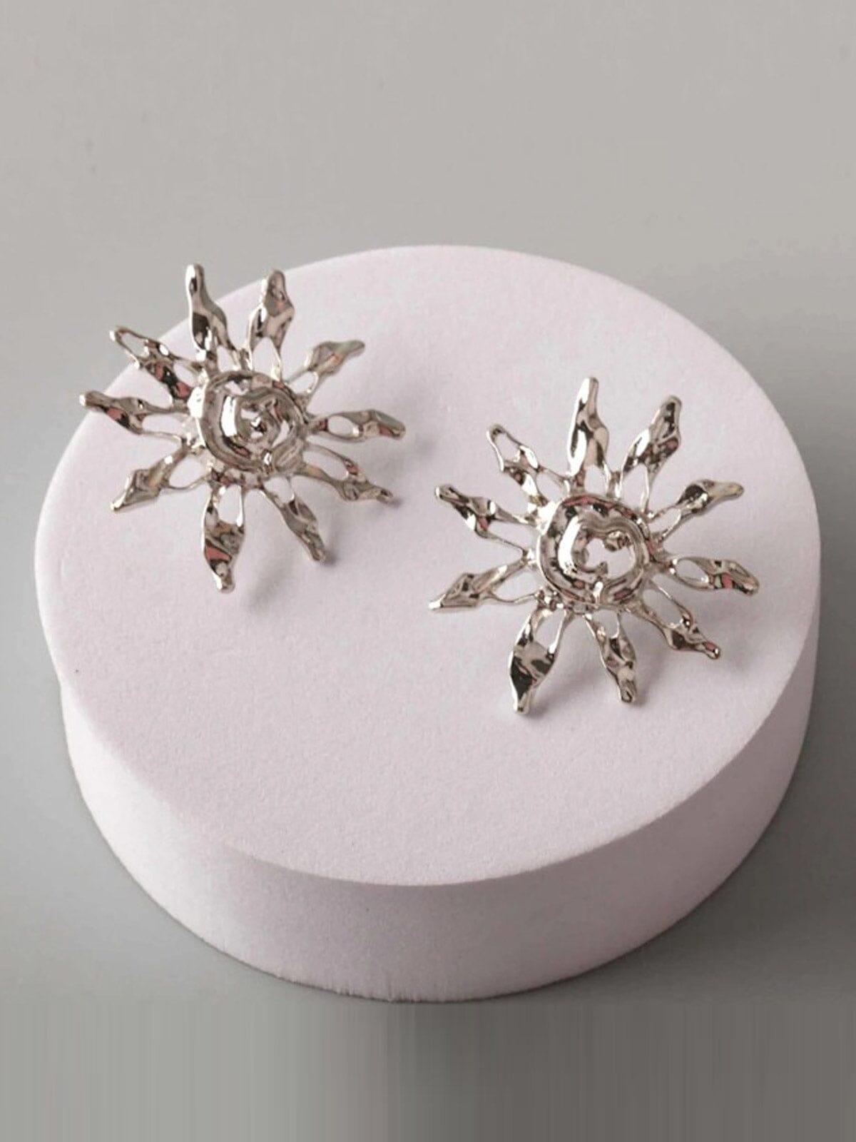 FASHION GOLD & SILVER SUN EARRINGS