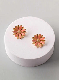 FASHION ASSORTED COLORS FLOWER EARRINGS