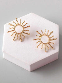 FASHION GOLD & SILVER SUN EARRINGS