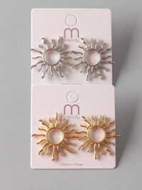 FASHION GOLD & SILVER SUN EARRINGS