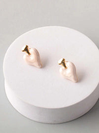 FASHION ASSORTED COLORS HEART MARBLE EARRINGS
