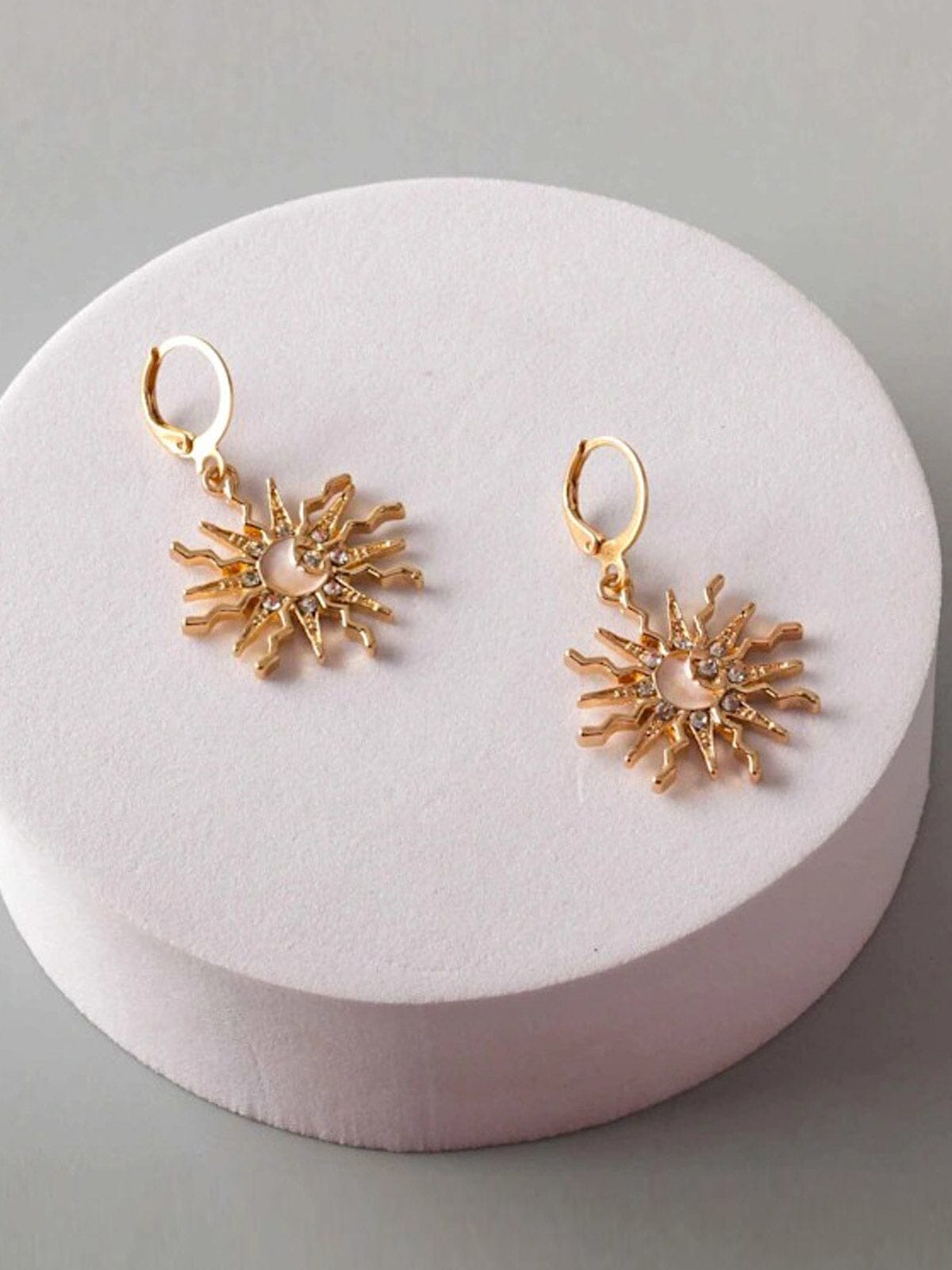 FASHION GOLD & SILVER SUN EARRINGS
