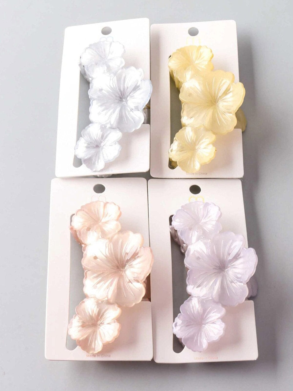 FASHION ASSORTED COLORS FLOWER HAIR CLAW CLIPS