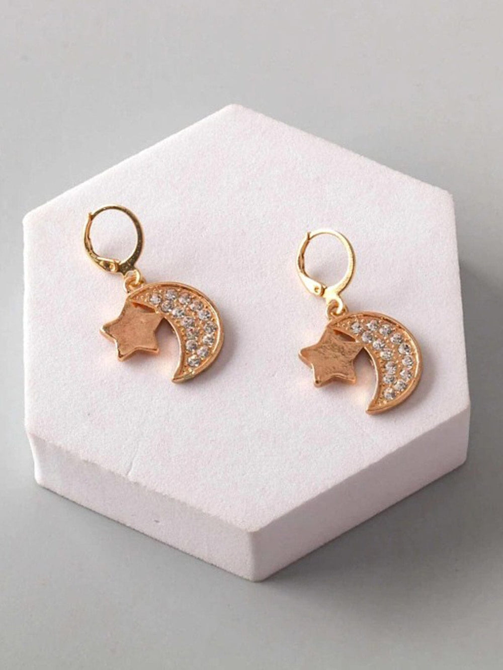 FASHION GOLD & SILVER SUN & STARS EARRINGS