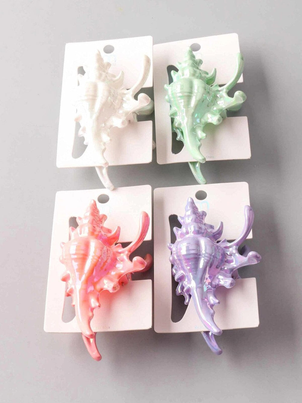 FASHION ASSORTED COLORS SEA SHELL HAIR CLAW CLIPS