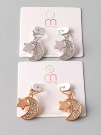 FASHION GOLD & SILVER SUN & STARS EARRINGS