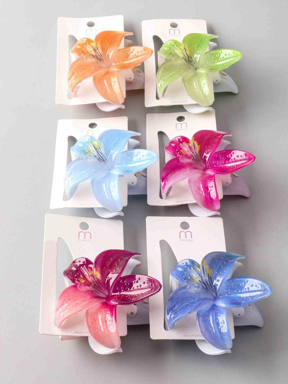 FASHION ASSORTED COLORS FLOWER HAIR CLAW CLIPS