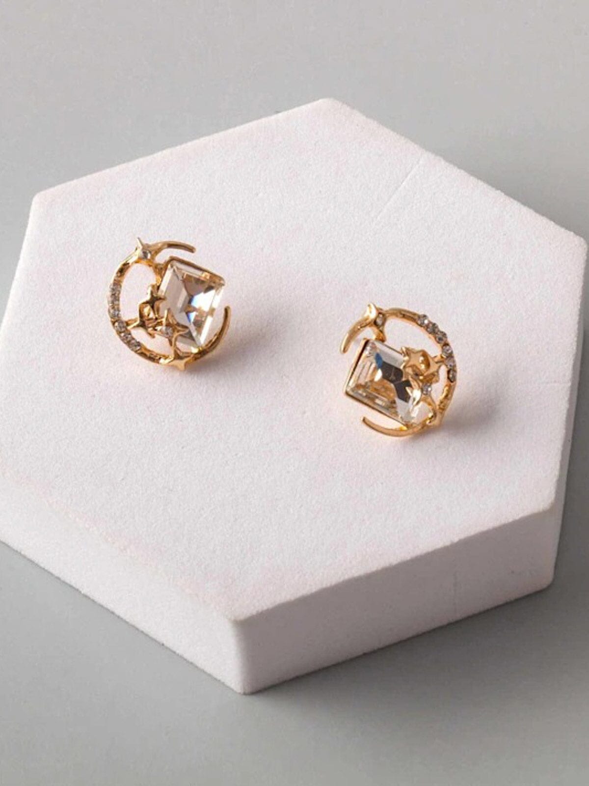 FASHION GOLD & SILVER STUDS EARRINGS