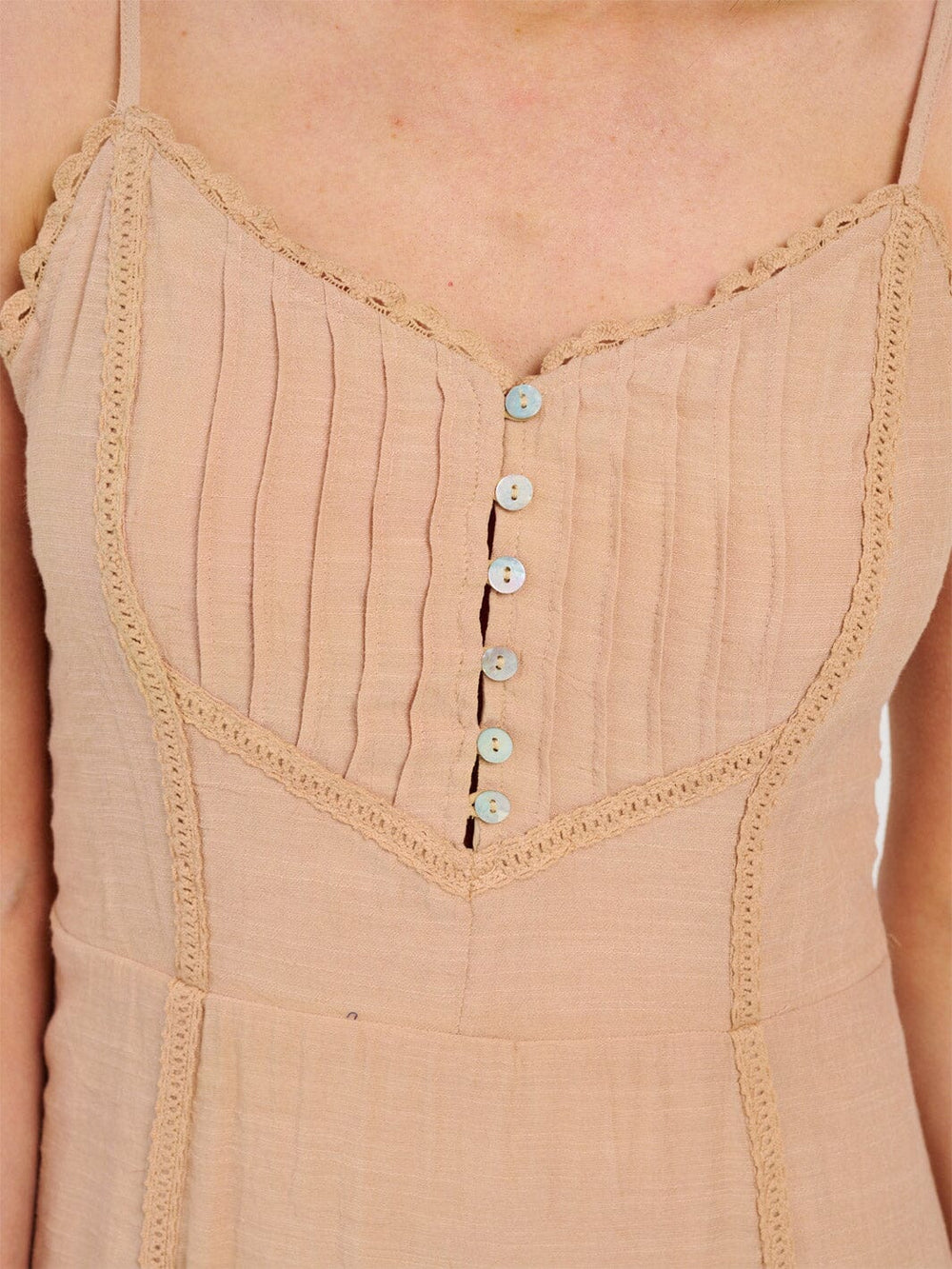 WOMEN'S SLEEVELESS V-NECK BUTTON UP MAXI DRESS