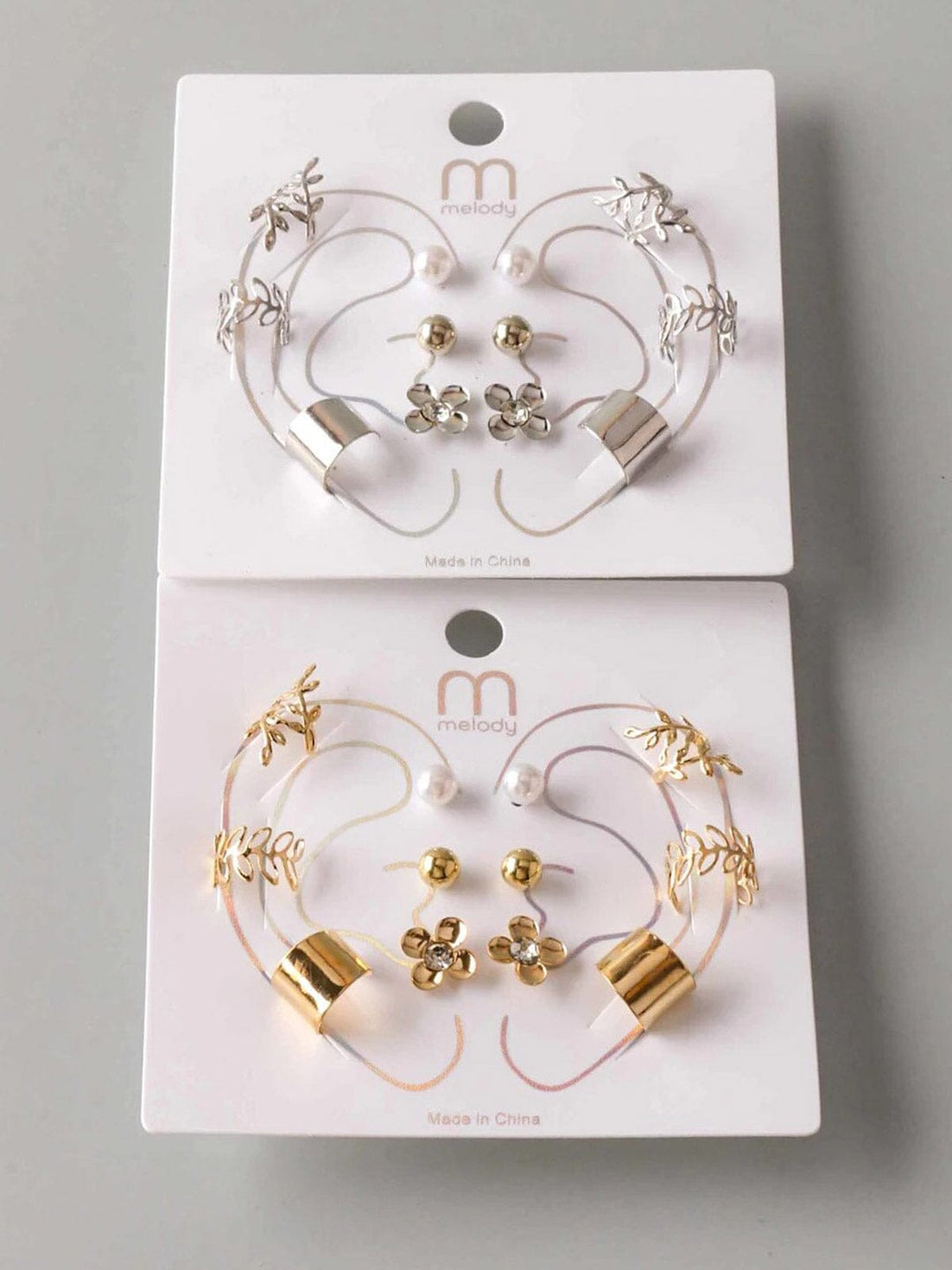 FASHION GOLD & SILVER MULTI PENDANTS EARRINGS