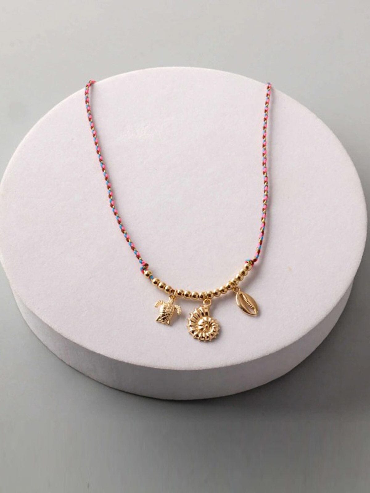 FASHION ASSORTED COLORS SEA CHARMS PENDANT NECKLACE