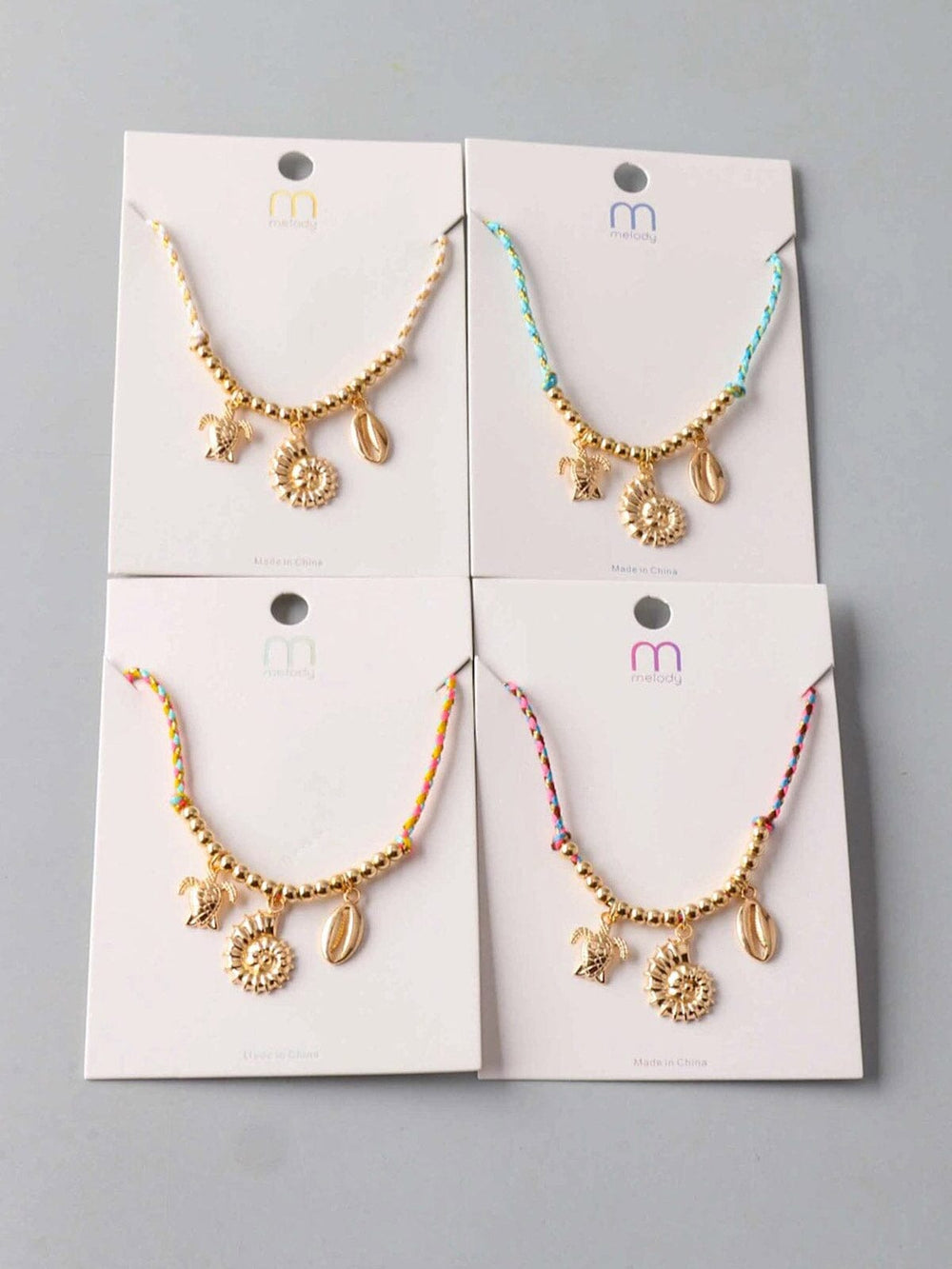 FASHION ASSORTED COLORS SEA CHARMS PENDANT NECKLACE