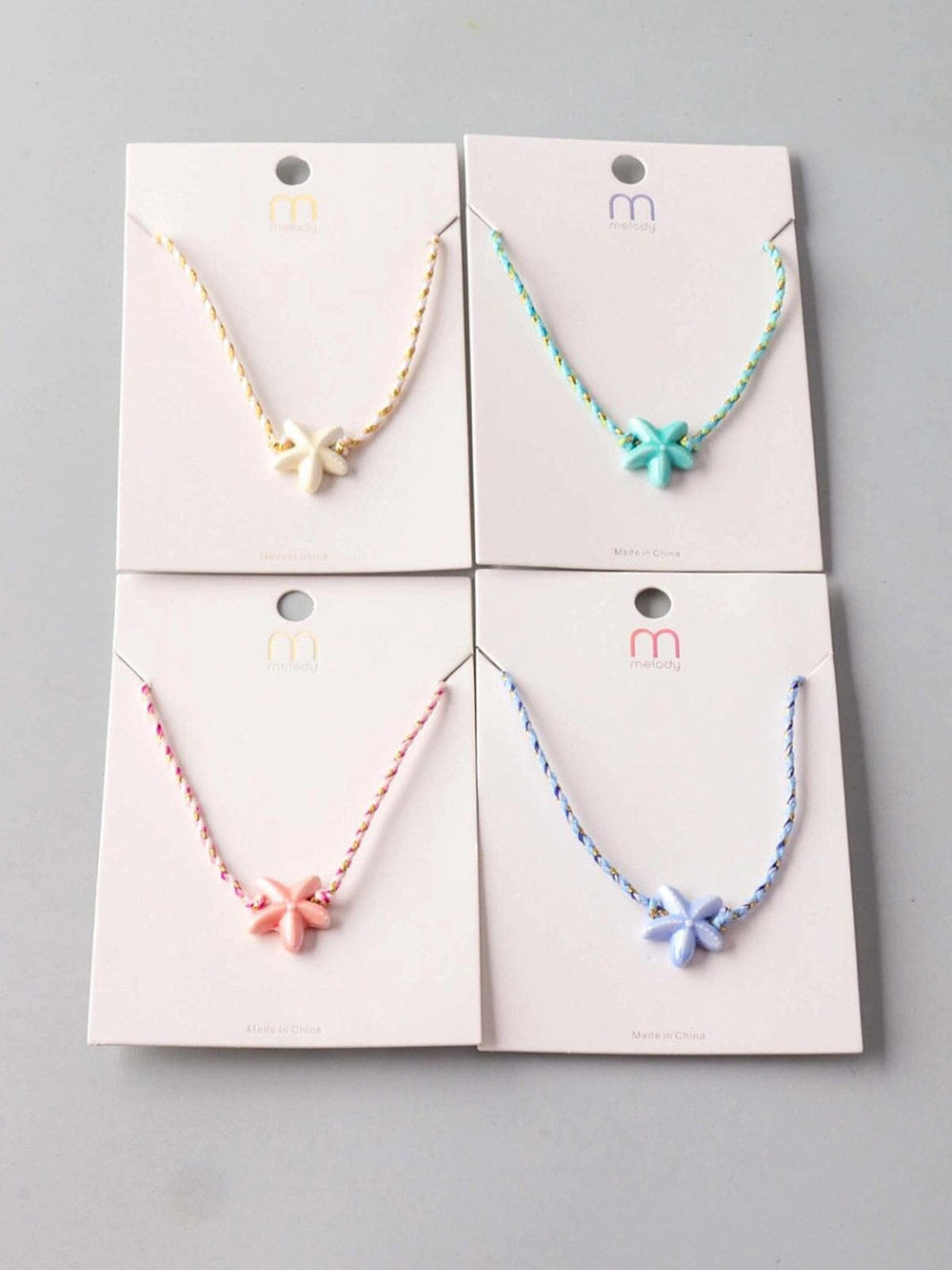 FASHION ASSORTED COLORS STAR PENDANT NECKLACE