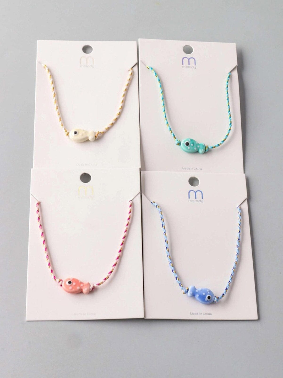 FASHION ASSORTED COLORS FISH PENDANT NECKLACE