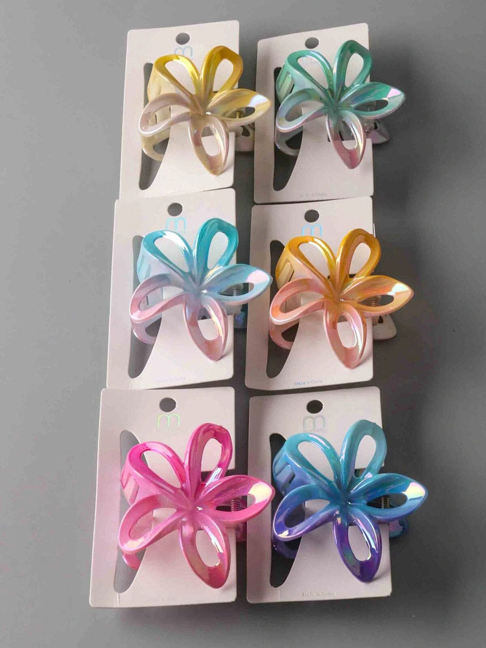 FASHION ASSORTED COLORS FLOWER HAIR CLAW CLIPS