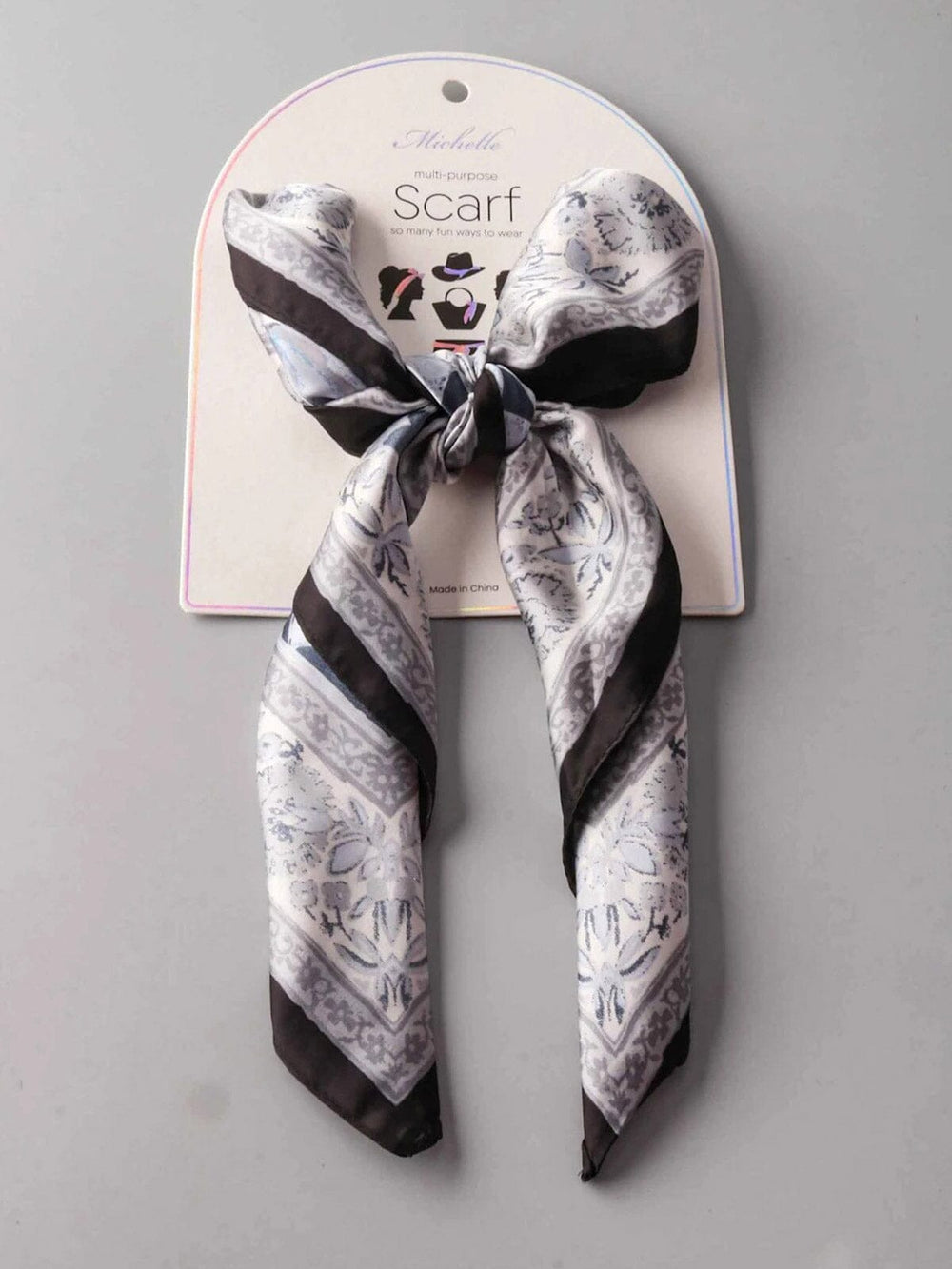 FASHION MULTIPLE PURPOSE COLORBLOCK FLORAL SCARF