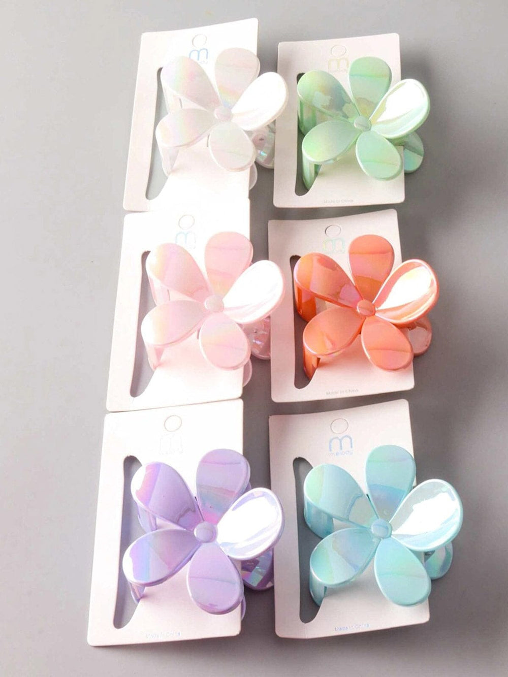 FASHION ASSORTED COLORS FLOWER HAIR CLAW CLIPS