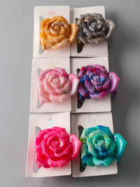 FASHION ASSORTED COLORS FLOWER HAIR CLAW CLIPS
