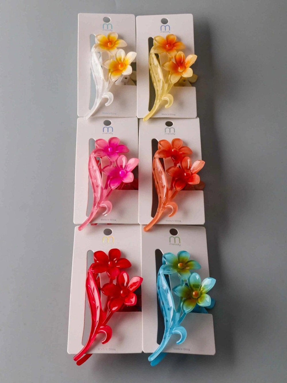 FASHION ASSORTED COLORS FLOWER HAIR CLAW CLIPS
