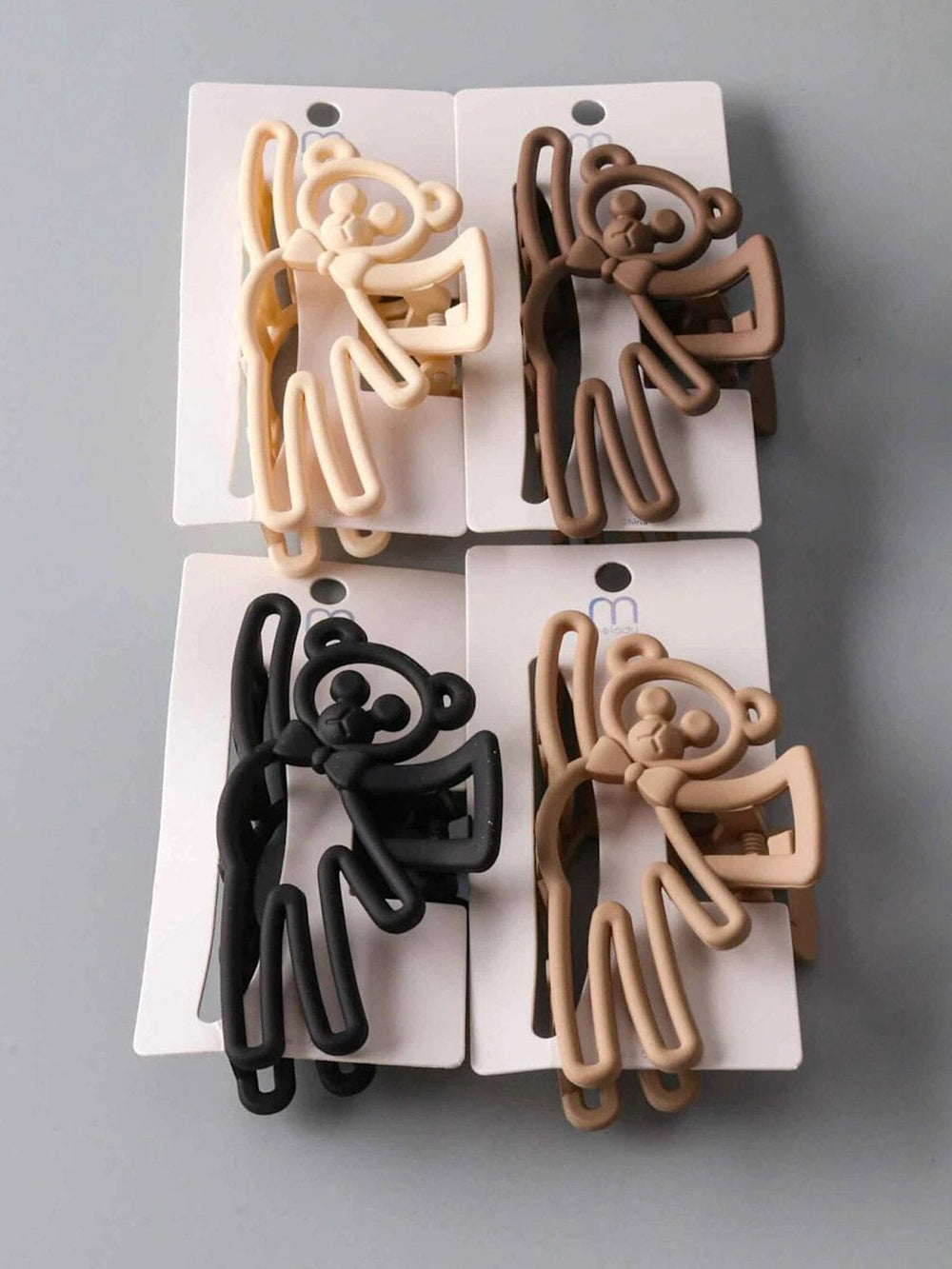 FASHION ASSORTED COLORS TEDDY BEAR HAIR CLAW CLIPS