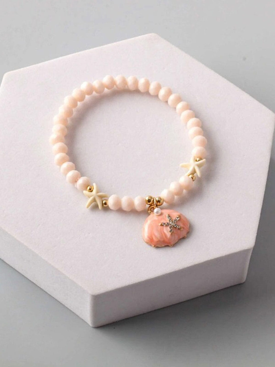 FASHION ASSORTED COLORS PENDANT PEARL SEA STAR BRACELET