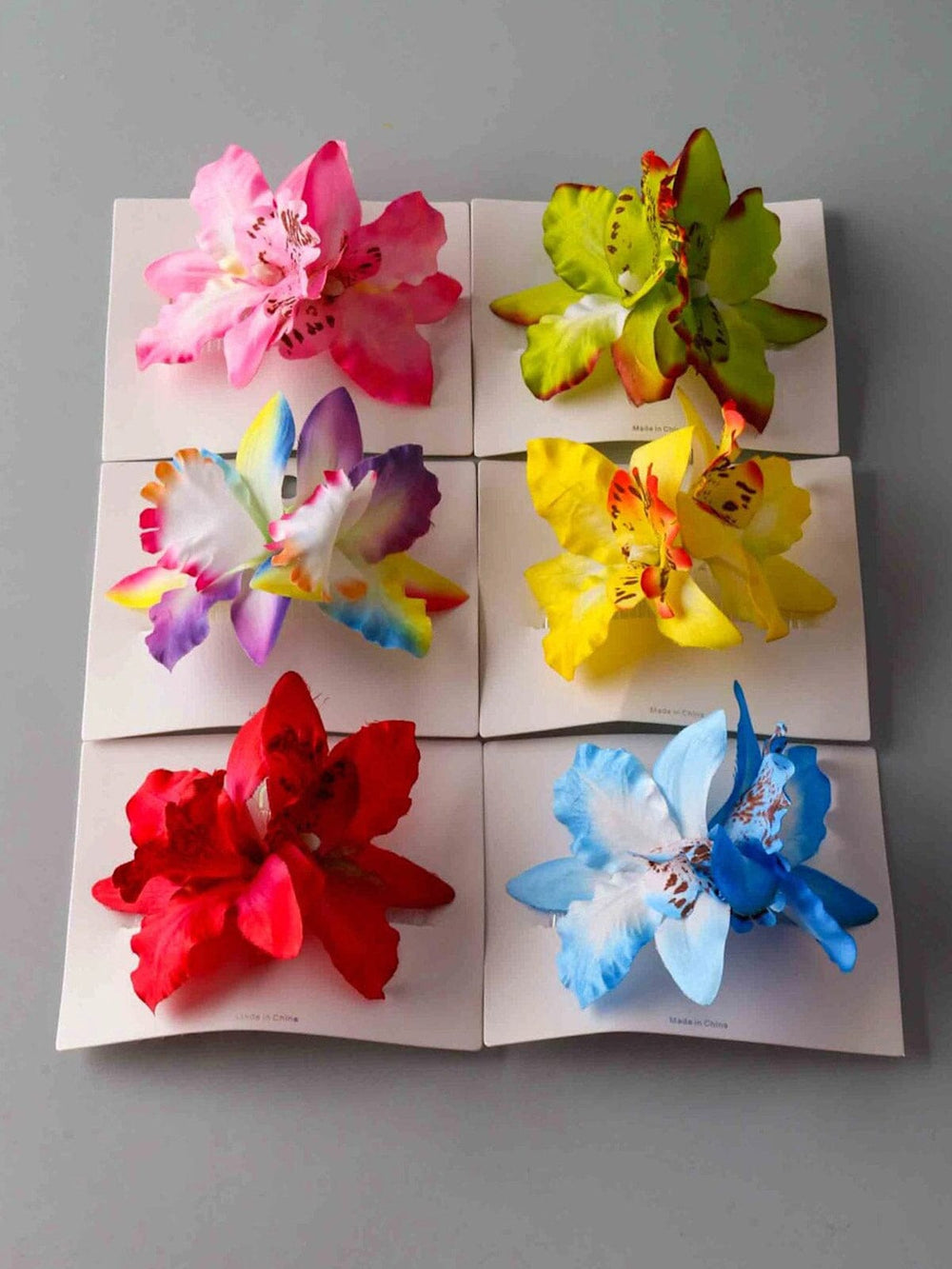 FASHION ASSORTED COLORS FLOWER HAIR COMB BARETTE