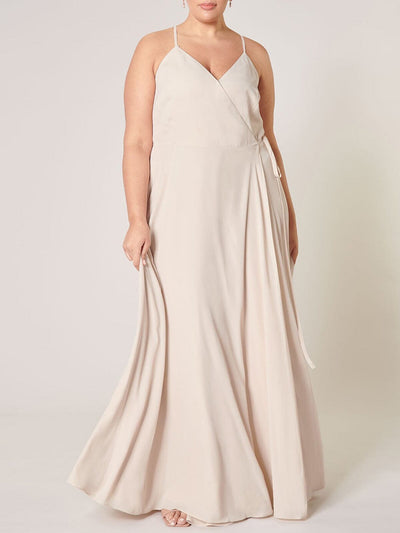 PLUS SIZE SLEEVELESS SURPLICE OPEN BACK MAXI DRESS