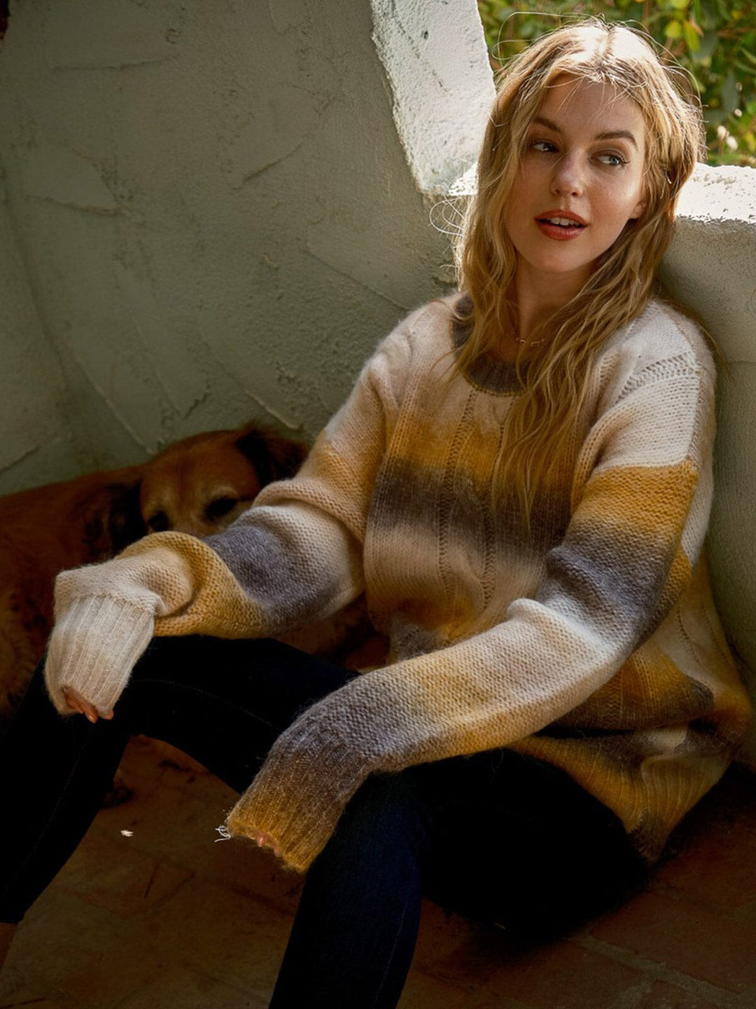 WOMEN'S LONG SLEEVE COLORBLOCK KNIT PULLOVER SWEATER