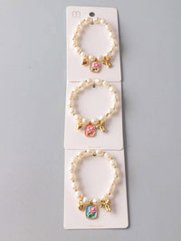 FASHION ASSORTED PENDANT PEARL FLOWER BRACELET