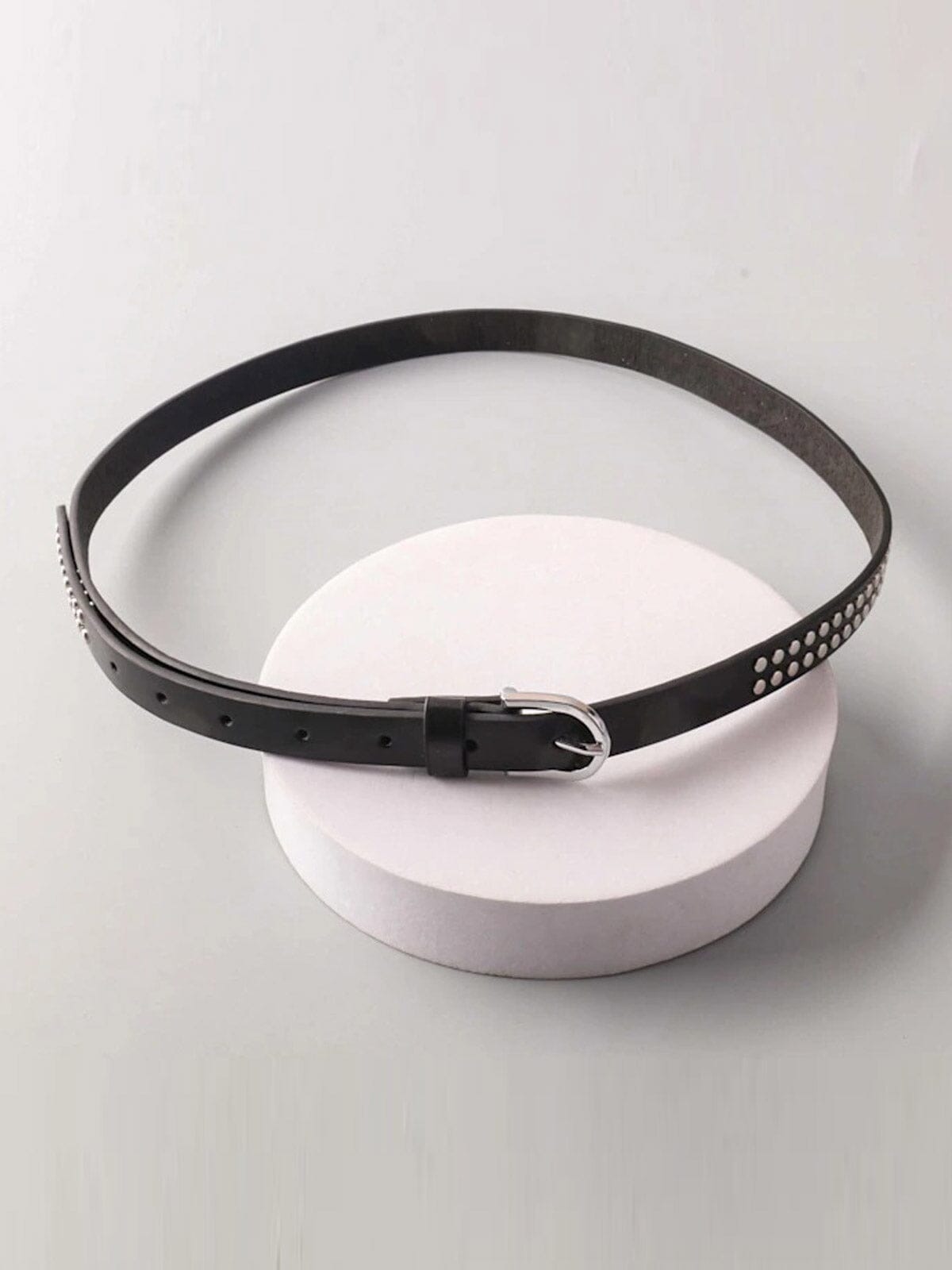 FASHION STUDS DETAILED BUCKLE WAIST BELT