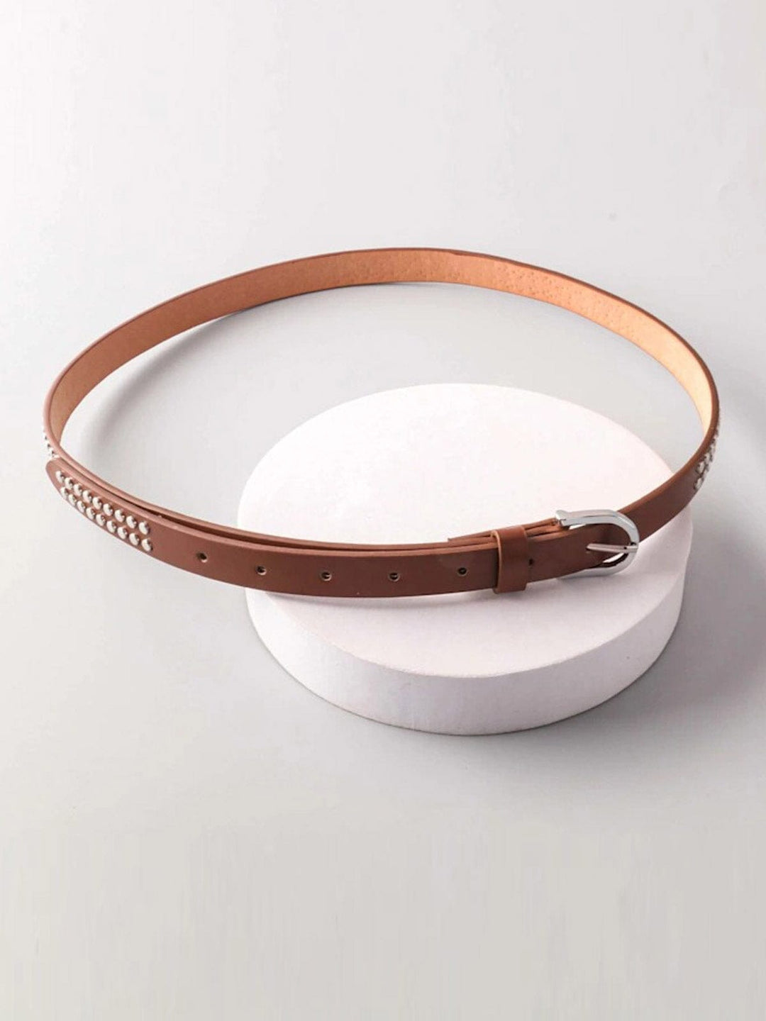 FASHION STUDS DETAILED BUCKLE WAIST BELT