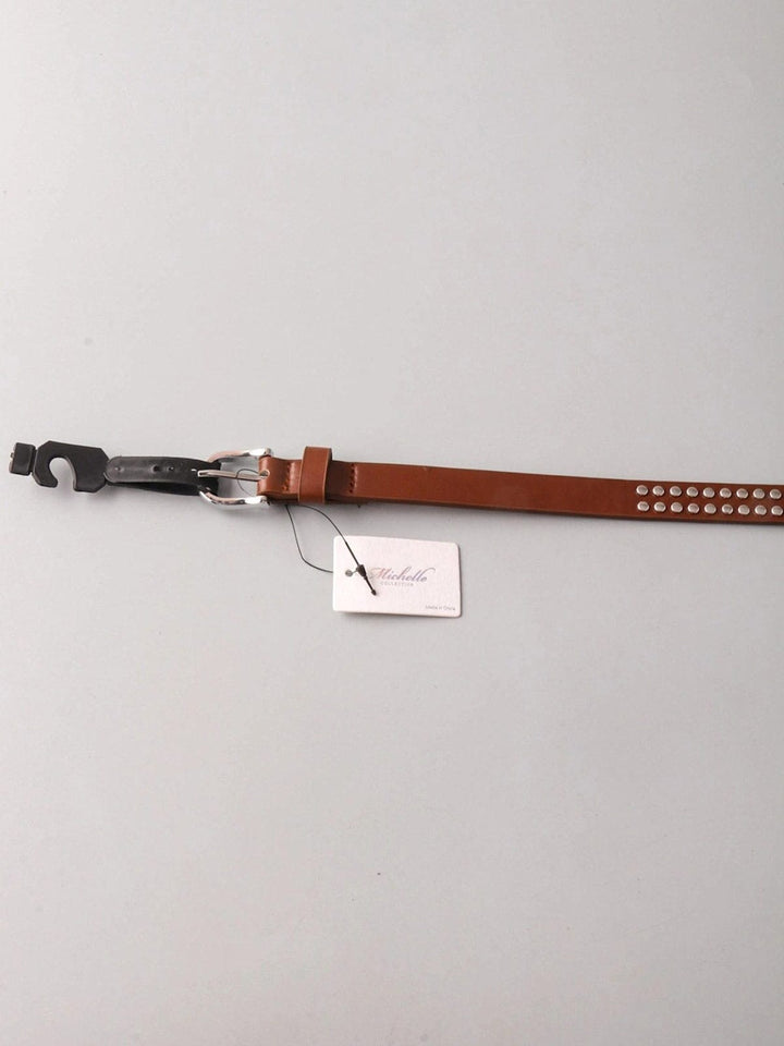 FASHION STUDS DETAILED BUCKLE WAIST BELT
