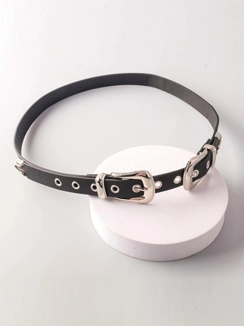 FASHION DOUBLE SQUARE BUCKLE WAIST BELT