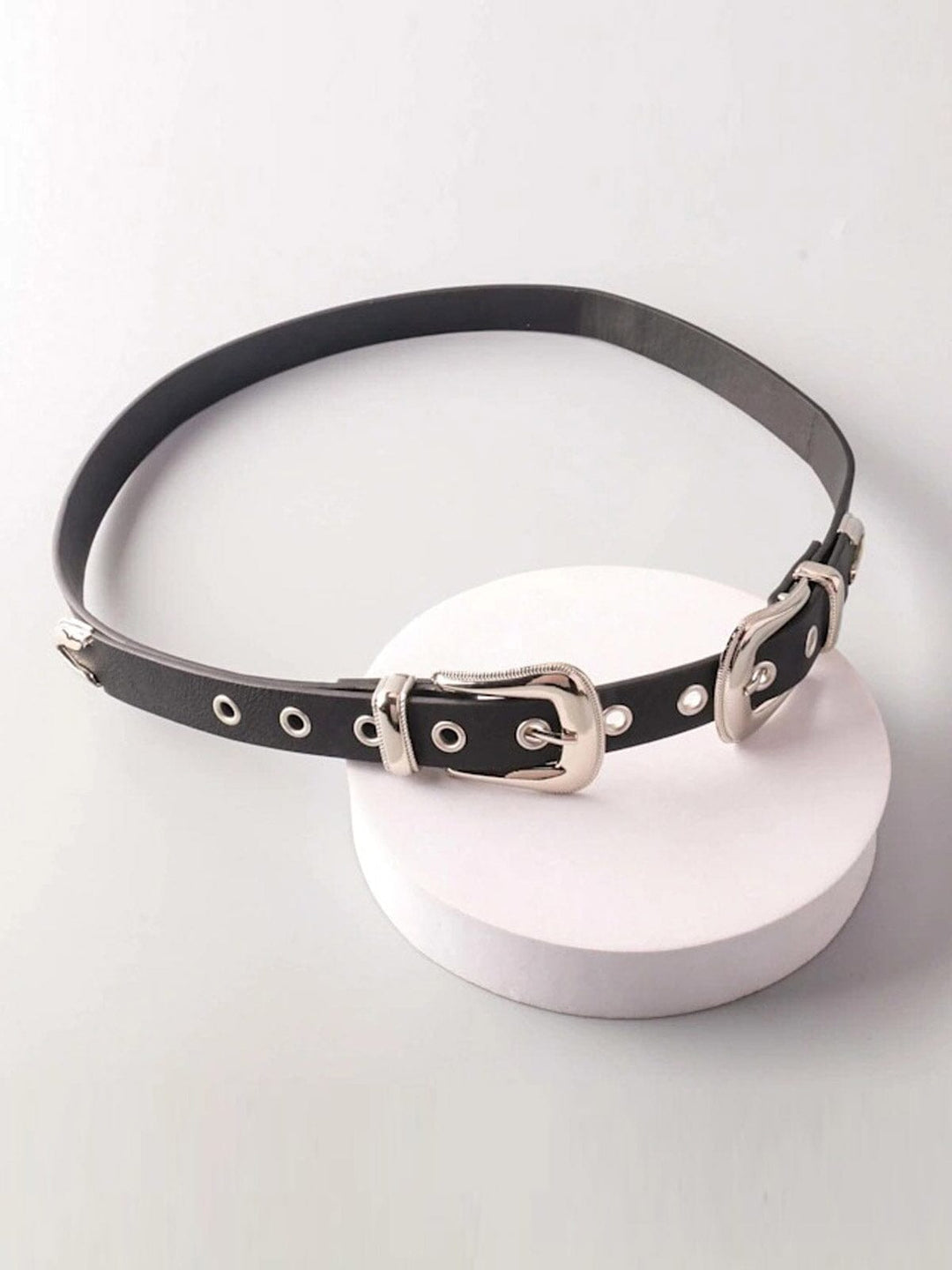 FASHION DOUBLE SQUARE BUCKLE WAIST BELT