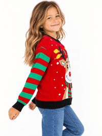 KIDS LONG SLEEVE CHRISTMAS GRAPHIC PULLOVER SWEATER