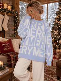 WOMEN'S LONG SLEEVE MERRY FUZZY SWEATER