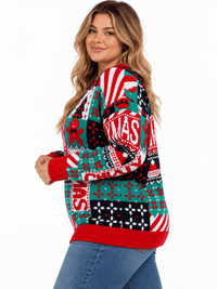 PLUS SIZE LONG SLEEVE XMAS HOLIDAY GRAPHIC PULLOVER SWEATER