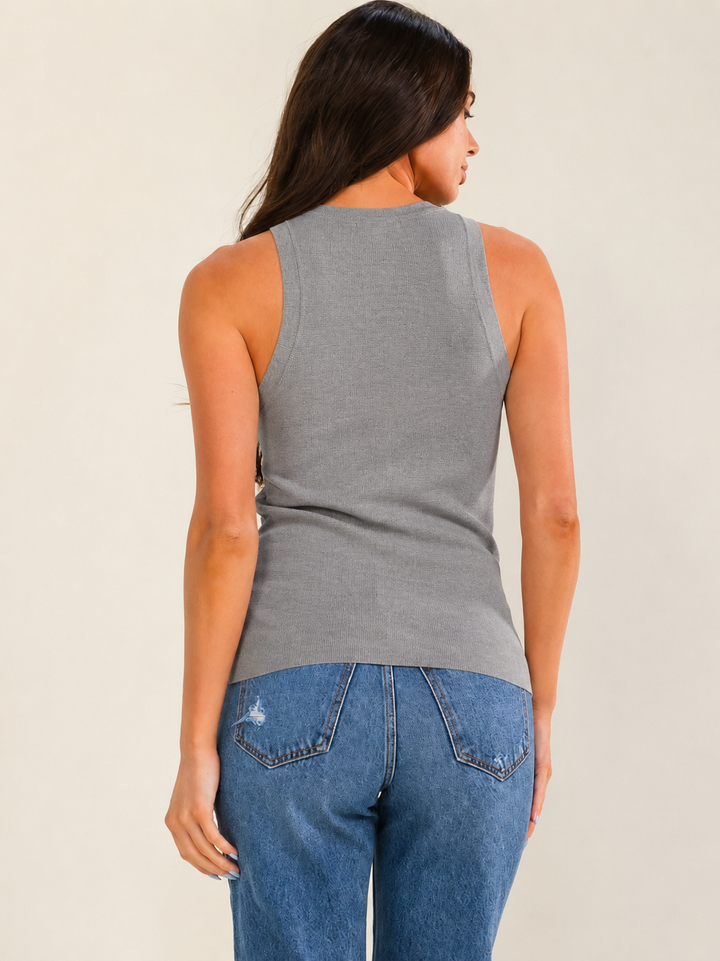 WOMEN'S SLEEVELESS RIBBED TANK TOP