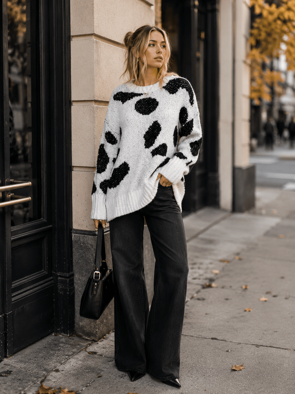 WOMEN'S LONG SLEEVE COLORBLOCK PULLOVER SWEATER